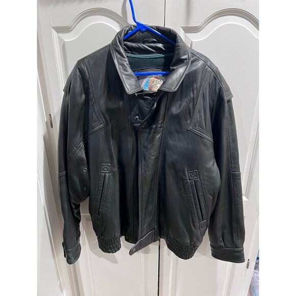 Durkee’s Express Flight Jacket XXL Black Leather Bomber Aviator Vintage Heavy - Picture 14 of 16